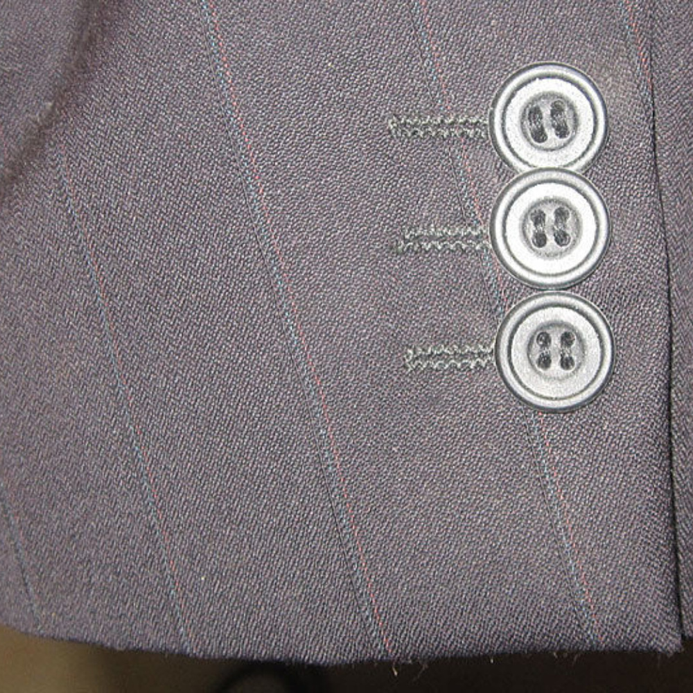 suit black pin striped coat slacks vitorufolo 2 pc - Picture 3 of 9